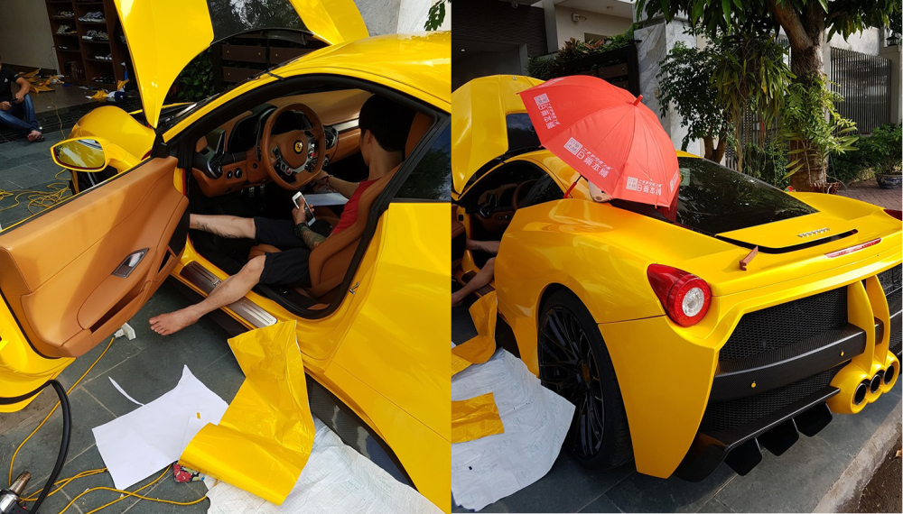 V&agrave; đ&acirc;y l&agrave; ngoại thất chiếc xe Ferrari 458 Italia độ body kit Misha Designs khi về Hải Ph&ograve;ng định cư