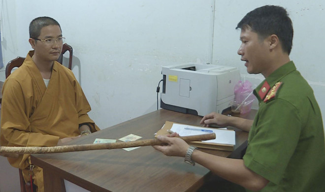 Ông Thành tại trụ sở Công an Ông Thành tại trụ sở Công an