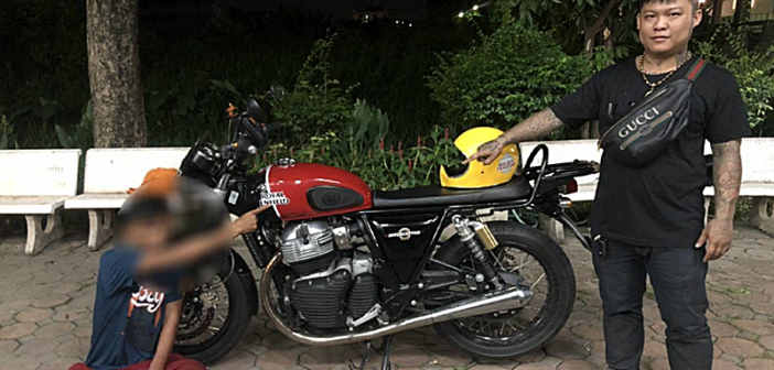 Chiếc xe Royal Enfield 650 bị mất cắp trong đ&ecirc;m do chủ xe để qu&ecirc;n ch&igrave;a kh&oacute;a tr&ecirc;n xe tại Th&aacute;i Lan (Ảnh: Motor Rival)