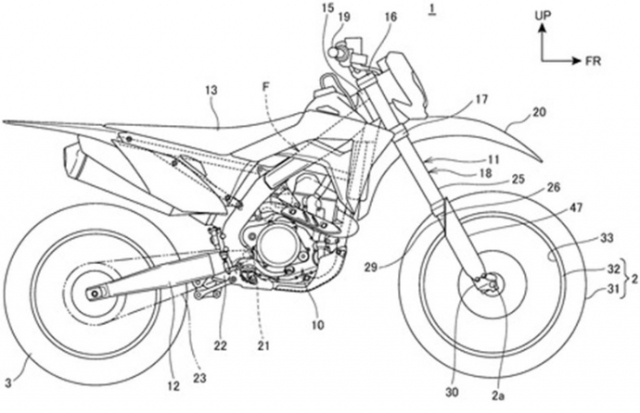 Bản vẽ phác thảo được cho là Honda CRF thế hệ mới