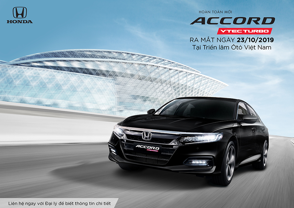 Honda Accord thế hệ thứ 10 sẽ được ra mắt v&agrave;o th&aacute;ng 10/2019 v&agrave; bắt đầu nhận đặt cọc từ 23/a9/2019.