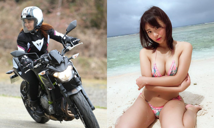 Hirajima Natsumi kh&ocirc;ng chỉ l&agrave; một ca sĩ, một thần tượng &aacute;o tắm m&agrave; c&ograve;n l&agrave; một nữ biker đam m&ecirc; xe