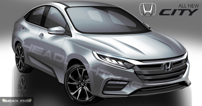 H&igrave;nh ảnh ph&aacute;c họa thiết kế ngoại thất của Honda City 2020