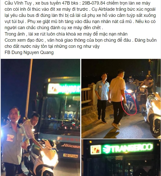 Đoạn chia sẻ đầy bức xúc của một người chứng kiến sự việc trên cầu Vĩnh Tuy tối ngày 20/10