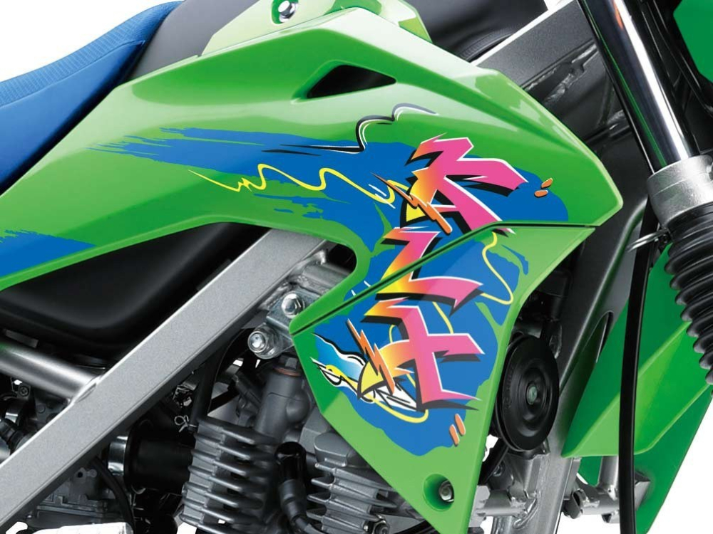 Họa tiết theo kiểu d&aacute;ng vẽ Graffity từng xuất hiện những năm 80 tr&ecirc;n xe Kawasaki