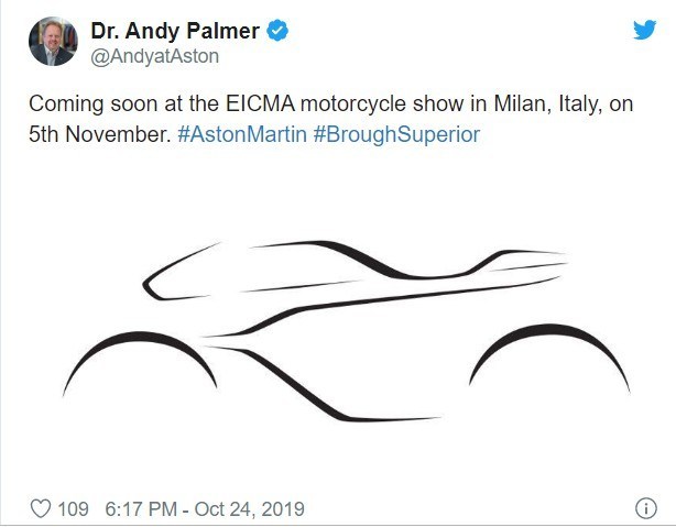 Dòng cập nhật trạng thái mới nhất của CEO hãng xe Aston Martin hé lộ chiếc mô tô hạng sang tại EICMA 2019