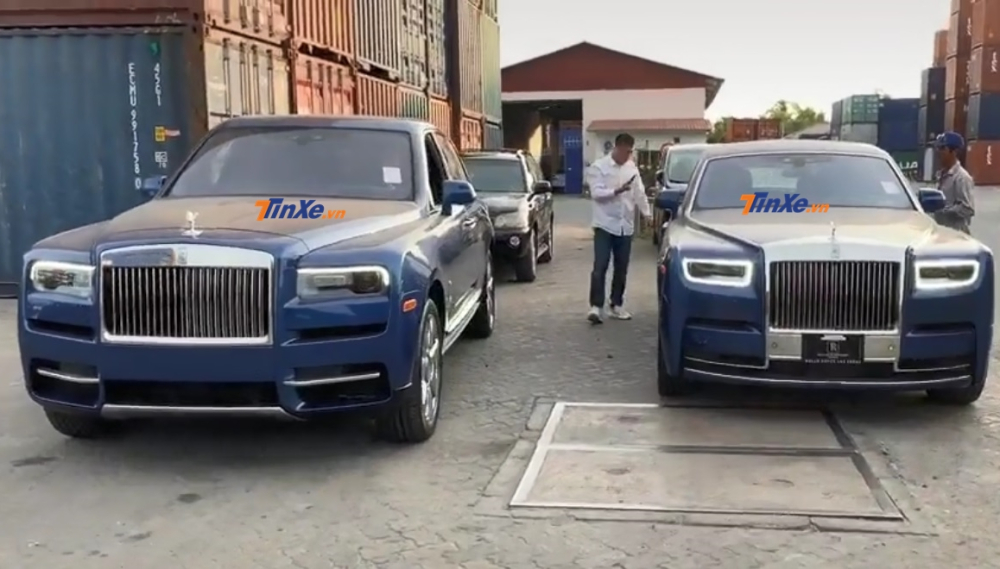 H&igrave;nh ảnh Rolls-Royce Phantom VIII v&agrave; Rolls-Royce Cullinan mang m&agrave;u xanh được cho cập bến Việt Nam thực chất l&agrave; ở Campuchia