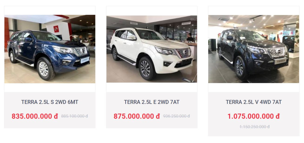 Ở một đại lý khác, Nissan Terra V chỉ được giảm 123 triệu đồng