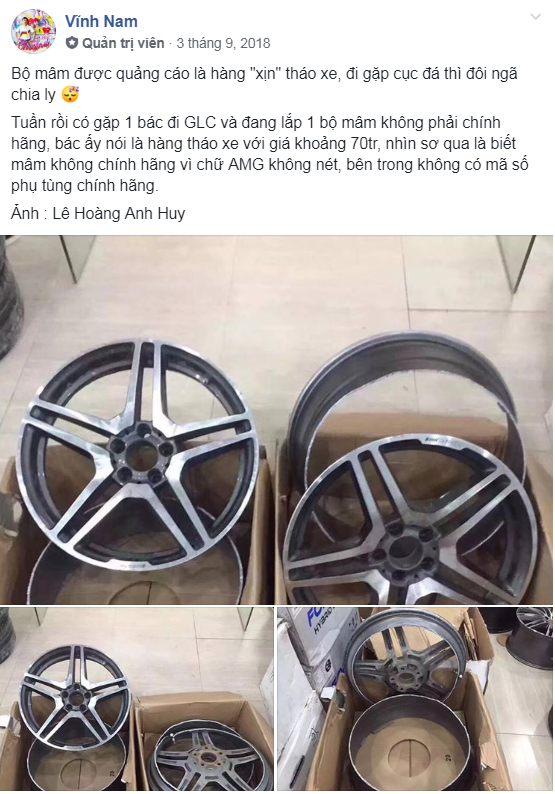 Bộ mâm AMG cho GLC được quảng cáo là “hàng tháo xe” có giá 70 triệu đồng thực chất là phụ tùng làm giả