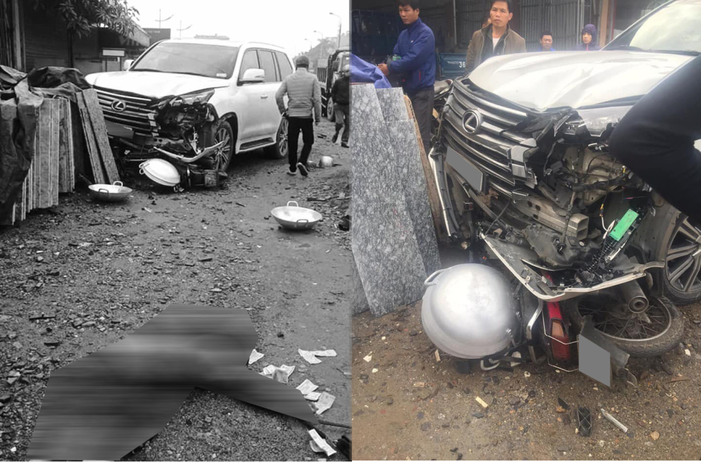 Tai nạn giao th&ocirc;ng giữa Lexus LX570 v&agrave; xe m&aacute;y khiến một phụ nữ tử vong tại chỗ