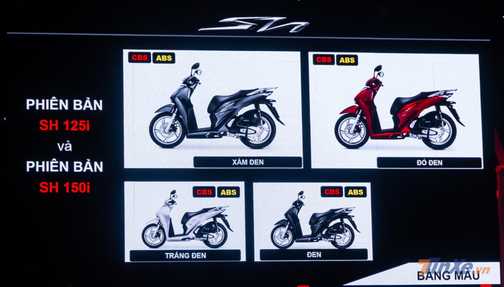 Các màu và phiên bản trên Honda SH thế hệ mới