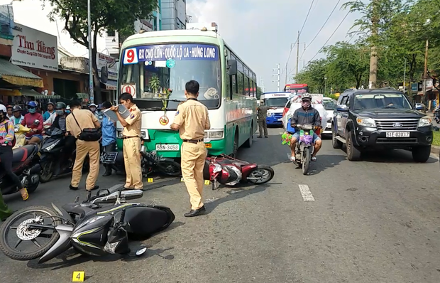 Hiện trường vụ tai nạn xảy ra tại đường Hồng B&agrave;ng, Quận 6, TP Hồ Ch&iacute; Minh
