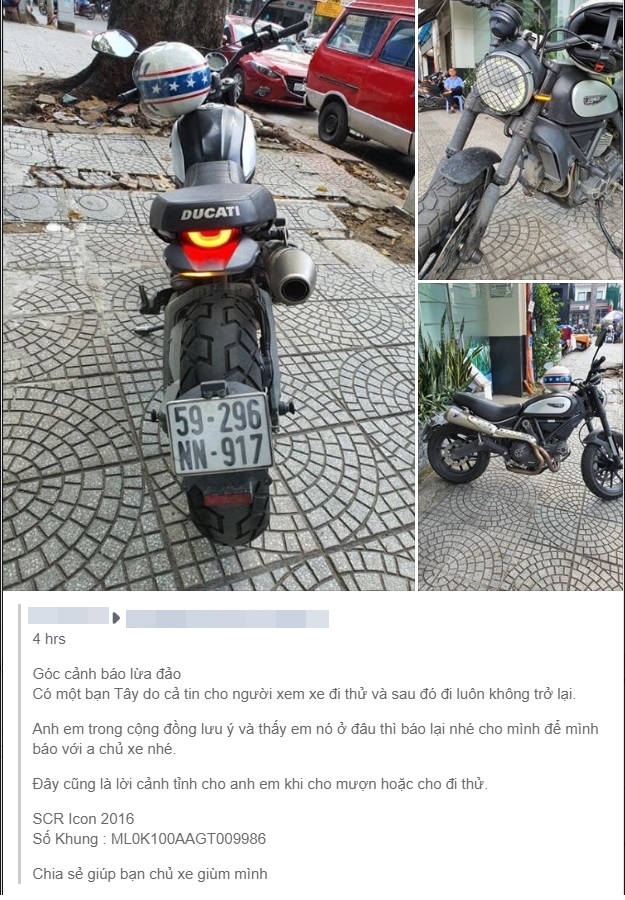 Sự việc được chia sẻ rộng r&atilde;i tr&ecirc;n cộng đồng Biker Việt Nam