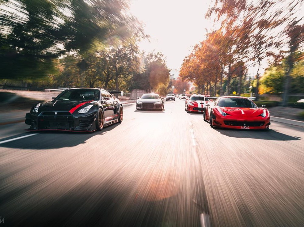 Ferrari 458 Italia độ Ferrari 458 GT3 di chuyển cùng nhiều siêu xe và xe thể thao độ khác