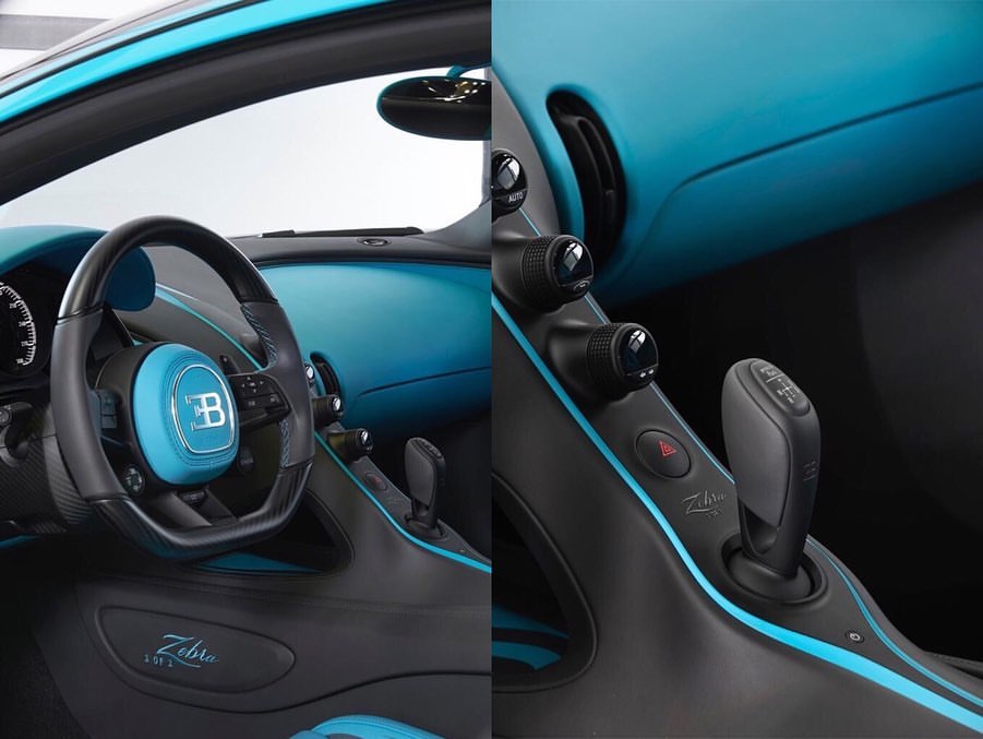 Nội thất phối 2 màu tương tự ngoại thất của Bugatti Chiron Zebra 1 of 1 Nội thất phối 2 màu tương tự ngoại thất của Bugatti Chiron Zebra 1 of 1