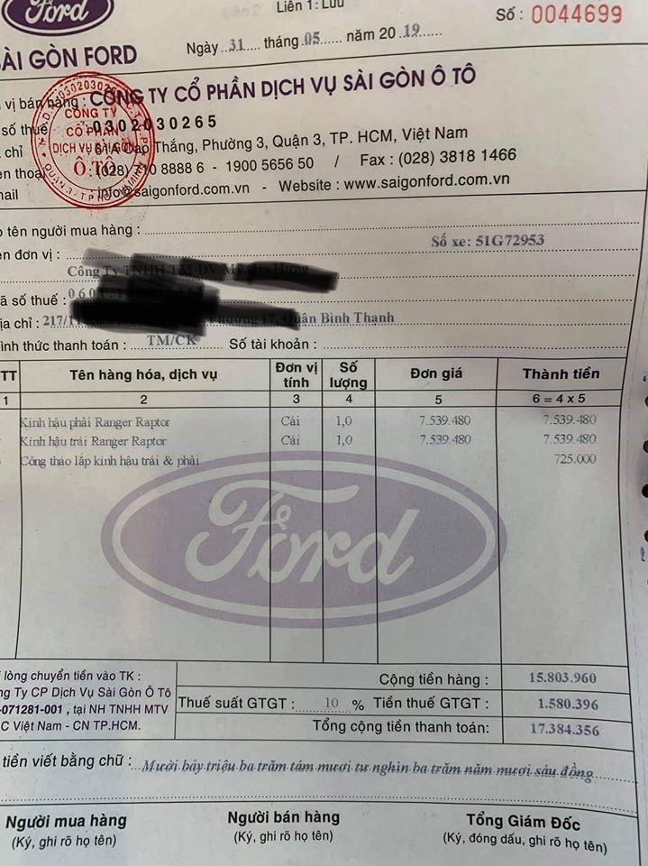 B&aacute;o gi&aacute; thay thế gương cho xe Ford Ranger Raptor l&ecirc;n đến hơn 17 triệu đồng v&agrave; sẽ c&agrave;ng tăng cao đối với những mẫu xe hạng sang, nhiều c&ocirc;ng nghệ.