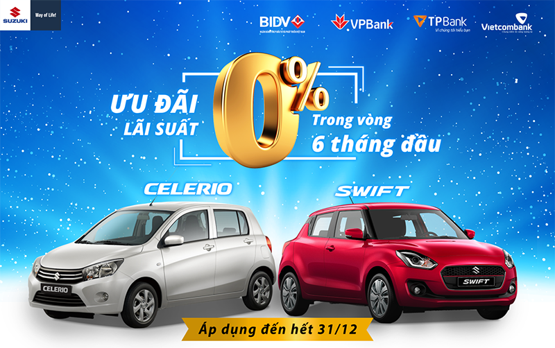 Suzuki Swift v&agrave; Suzuki Celerio đang được &aacute;p dụng ưu đ&atilde;i tới 50 triệu đồng trong th&aacute;ng 12/2019