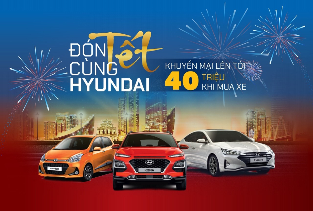Hyundai Kona, Hyundai Grand i10 và Hyundai Elantra hiện đang được áp dụng ưu đãi lên tới 40 triệu đồng