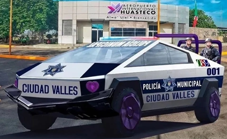 H&igrave;nh ảnh ph&aacute;c họa Tesla Cybertruck phi&ecirc;n bản xe tuần tra tại Mexico