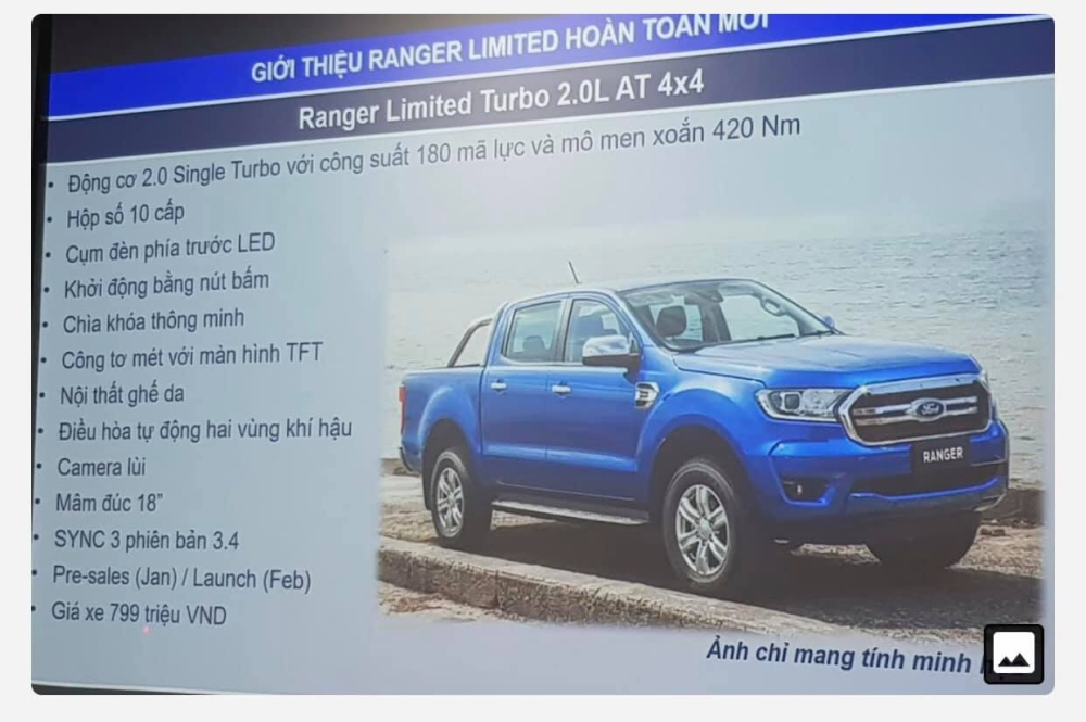 Hình ảnh được cho là thông số kỹ thuật của Ford Ranger XLT Limited 2020 mới về Việt Nam Hình ảnh được cho là thông số kỹ thuật của Ford Ranger XLT Limited 2020 mới về Việt Nam