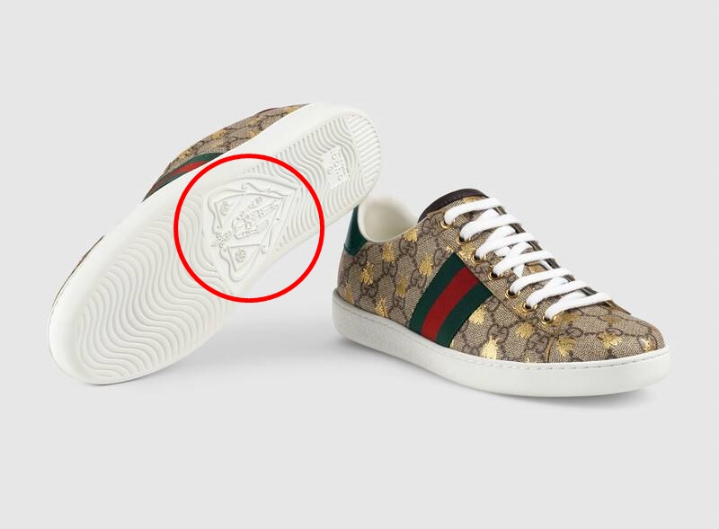 Cận cảnh phần đế một đ&ocirc;i gi&agrave;y Gucci