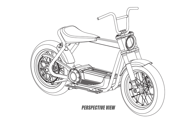 Bản vẽ thiết kế của mẫu xe máy điện Harley-Davidson