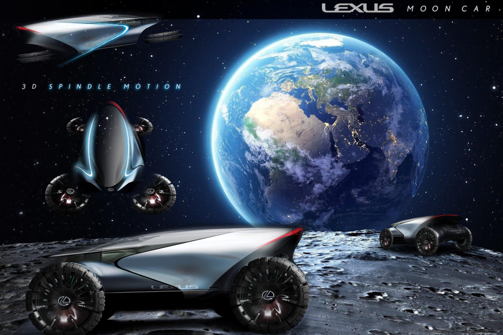 Lexus Lunar Cruiser sử dụng b&aacute;nh xe c&oacute; thể bẻ g&oacute;c 90 độ v&agrave; chuyển sang trạng th&aacute;i bay