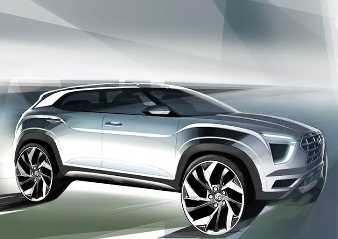 H&igrave;nh ảnh ph&aacute;c họa ch&iacute;nh thức của Hyundai Creta 2020