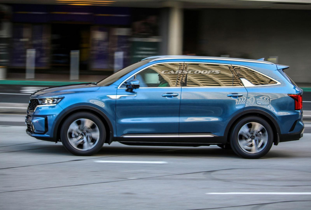 Sườn xe của Kia Sorento mới được thiết kế mượt mà và khí động lực học