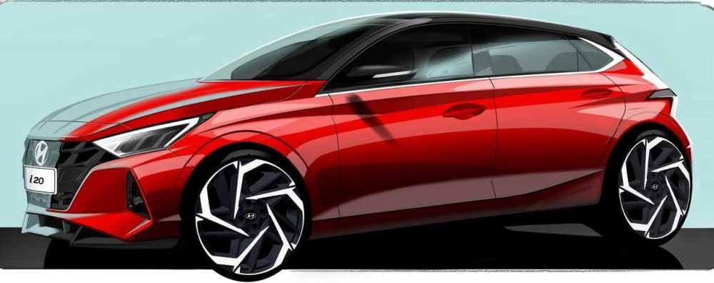 H&igrave;nh ảnh ph&aacute;c họa của Hyundai i20 2020