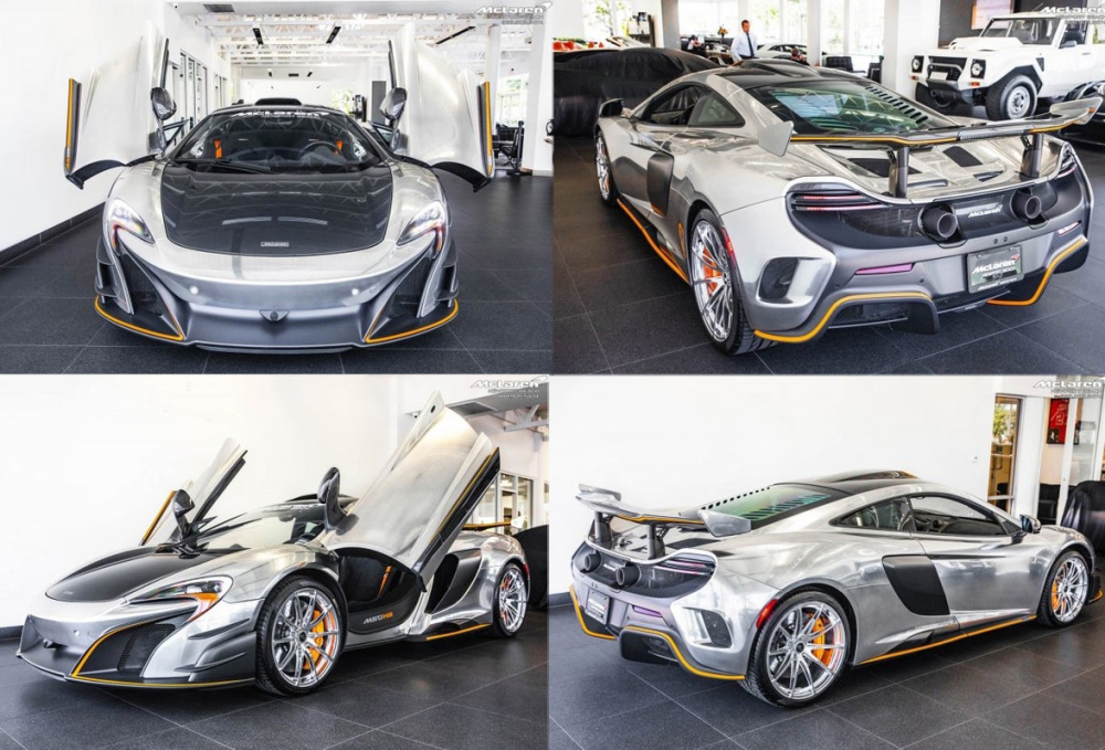Điểm độc đáo và ấn tượng nhất trên chiếc siêu xe McLaren MSO HS đang được rao bán này chính là ngoại thất xe có màu sơn rất kỳ công mang tên gọi Liquid Chrome Silver hay còn được biết đến là MSO F1 Chrome, vốn xuất hiện trên những chiếc xe đua Công thức 1 của Mclaren trong giai đoạn từ năm 2007 đến năm 2014.