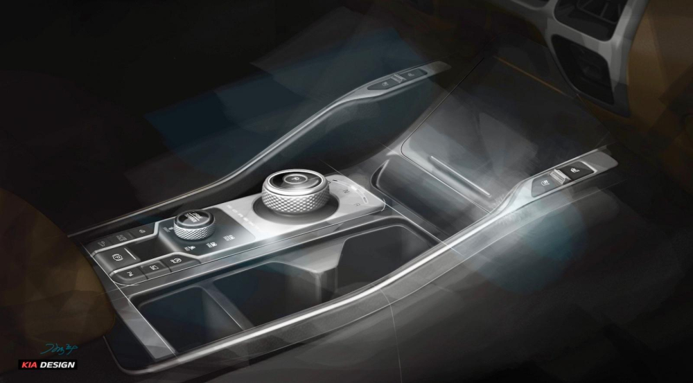 Cụm điều khiển trung tâm của Kia Sorento mới Cụm điều khiển trung tâm của Kia Sorento mới