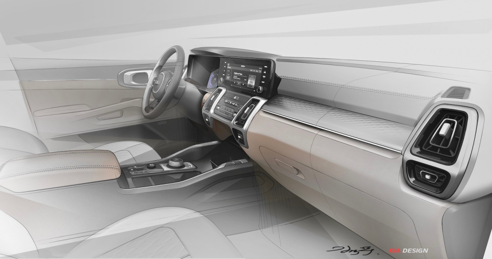 Kia Sorento 2021 được trang bị mặt táp-lô mới Kia Sorento 2021 được trang bị mặt táp-lô mới