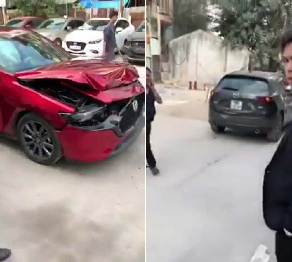 Chiếc Mazda3 2020 và Mazda CX-5 sau cú va chạm