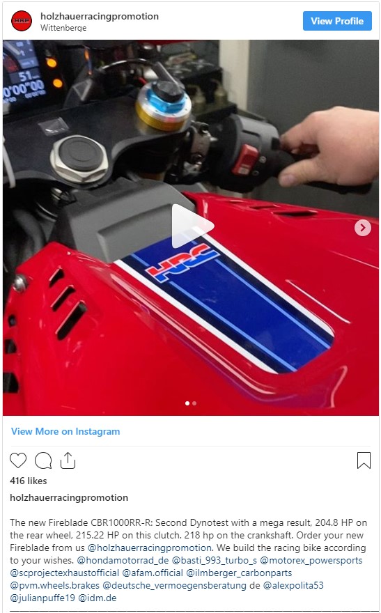 Honda CBR1000RR-R chạy test trên Dyno cho ra con số bất ngờ Honda CBR1000RR-R chạy test trên Dyno cho ra con số bất ngờ