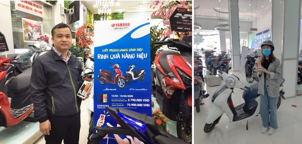 Mặc dù sau Tết thường là dịp thấp điểm, nhất là năm nay khi dịch Corona đang xảy ra, nhưng không ít các khách hàng vẫn đến các cửa hàng để sắm cho mình chiếc xe máy Yamaha mới