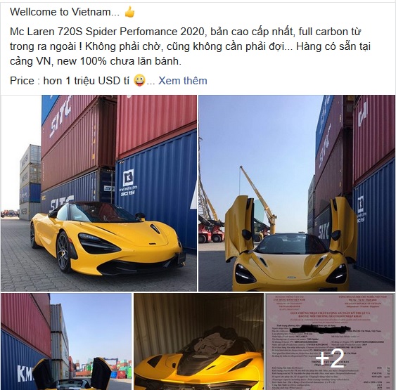 Thông tin rao bán siêu xe McLaren 720S Spider thứ 2 về Việt Nam 