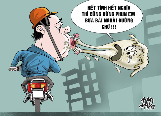 Không khạc nhổ bừa bãi khi di chuyển trên đường