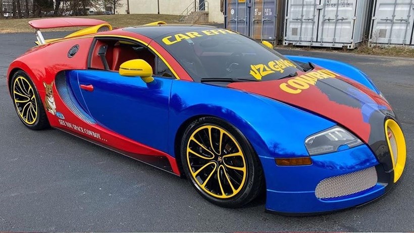 Sau đó, rapper Lil Uzi Vert đã mang chiếc Bugatti Veyron Grand Sport này đi độ lại với bộ áo lấy cảm hứng từ các nhân vật trong phim hoạt hình Cowboy Bebop với các màu sắc tươi sáng làm chủ đạo như xanh, đỏ và vàng Sau đó, rapper Lil Uzi Vert đã mang chiếc Bugatti Veyron Grand Sport này đi độ lại với bộ áo lấy cảm hứng từ các nhân vật trong phim hoạt hình Cowboy Bebop với các màu sắc tươi sáng làm chủ đạo như xanh, đỏ và vàng