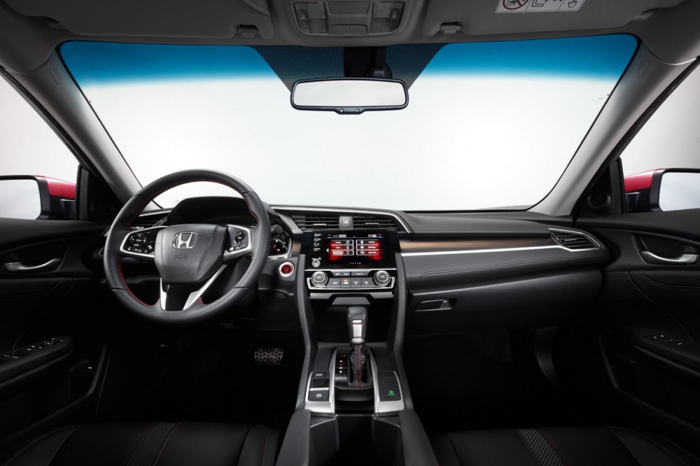 Tổng thể nội thất của Honda Civic RS 2020 bản m&agrave;u đỏ Coffee Cherry Red
