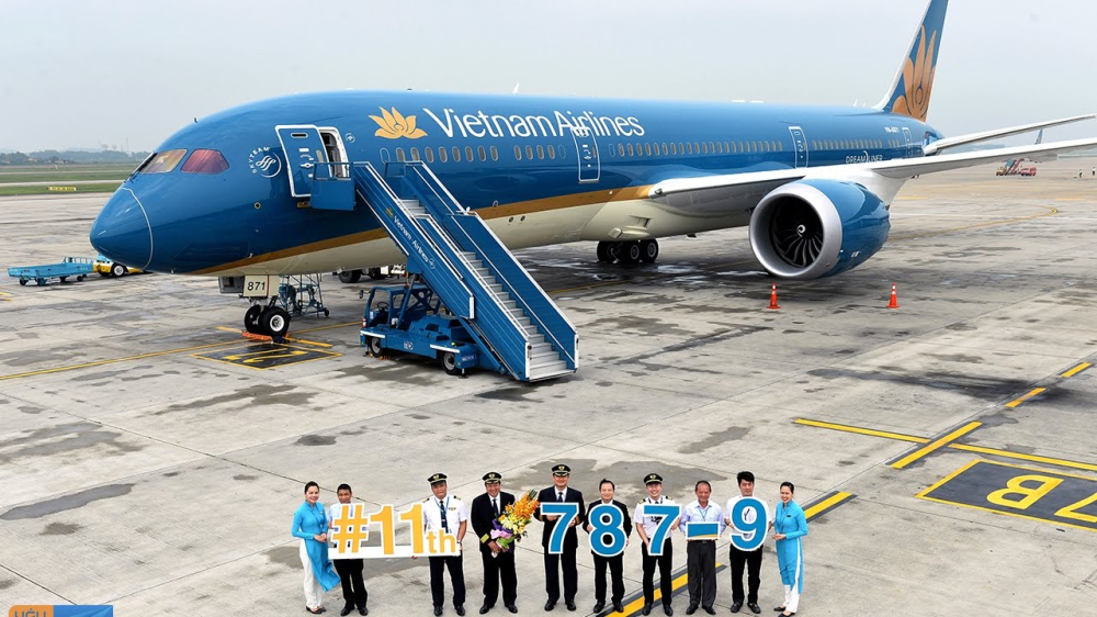 Máy bay Boeing 787 Dreamliner của hãng hàng không quốc gia Vietnam Airlines Máy bay Boeing 787 Dreamliner của hãng hàng không quốc gia Vietnam Airlines