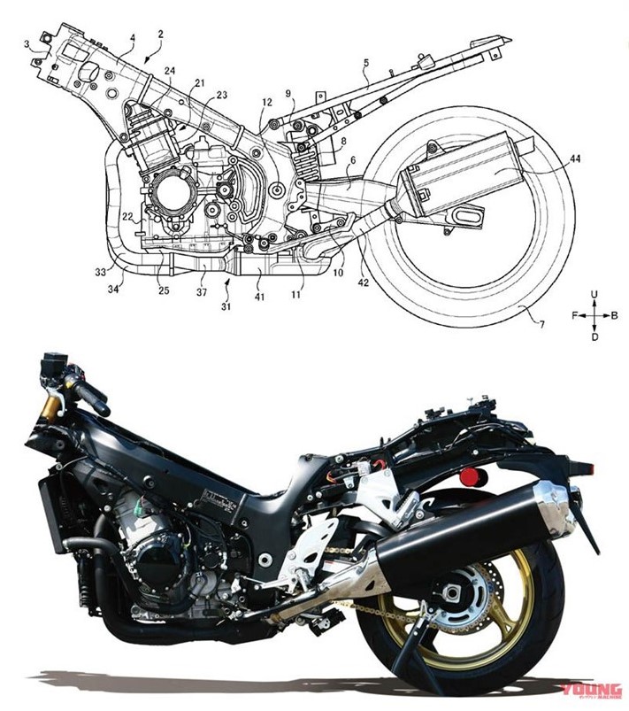 Khung sườn Suzuki Hayabusa thế hệ mới sẽ gọn v&agrave; nhẹ hơn