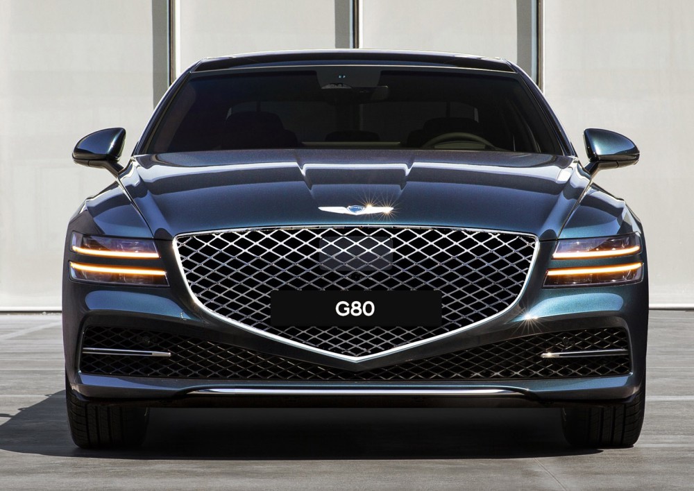 Genesis G80 2021 với lưới tản nhiệt hình cái khiên cỡ lớn