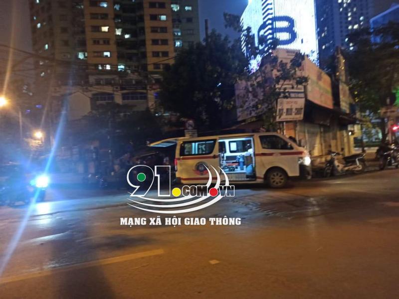 Xe cứu thương tại hiện trường vụ tai nạn