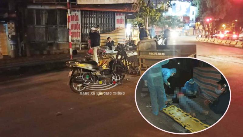Hiện trường vụ va chạm giao th&ocirc;ng giữa xe Honda Air Blade v&agrave; xe ba b&aacute;nh tự chế khiến 2 người thương vong