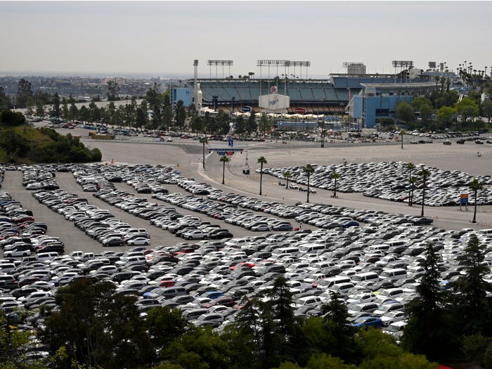 Bãi đỗ xe ở sân vận động Dodger của Los Angeles