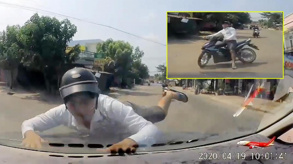 Hình ảnh cắt ra từ đoạn video clip vụ tai nạn ngày 19/4/2020