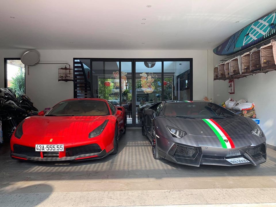 Lamborghini Aventador LP700-4 mang g&oacute;i độ Novitec sở hữu biển tứ qu&yacute; nước bạn L&agrave;o đậu chung với Ferrari 488 GTB biển ngũ qu&yacute; 5 tại Đ&agrave; Nẵng