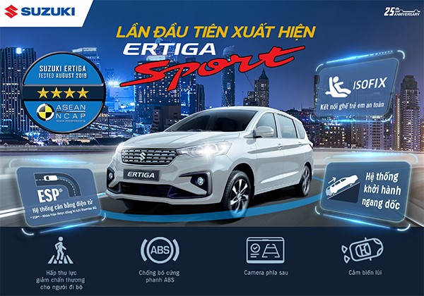 Suzuki Ertiga Sport 2020 c&oacute; gi&aacute; 559 triệu đồng, n&acirc;ng cấp trang bị từ bản AT Limited
