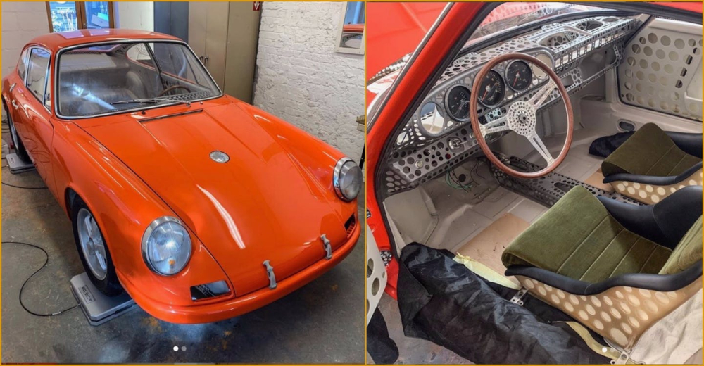 Bộ dạng b&ecirc;n ngo&agrave;i v&agrave; b&ecirc;n trong của chiếc&nbsp;Porsche 911 1968 đang được độ bởi&nbsp;Richard King
